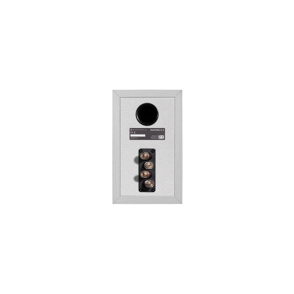 Diamond 12.0 Bookshelf Speakers In White (Back)