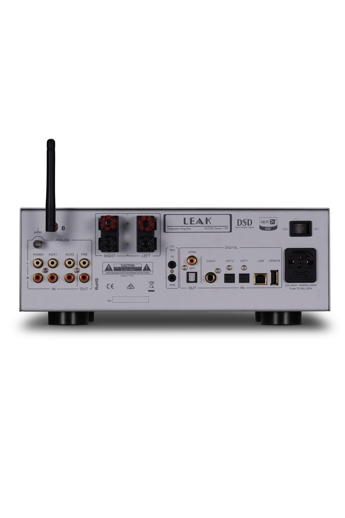 LEAK Stereo 130 Hi-Fi アンプ USB/DAC LEAK Stereo 130 (Silver) Integrated amplifier with built-in